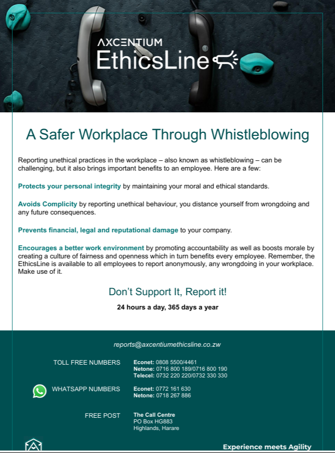 Official DPC whistleblowing notice with guidance for reporting workplace misconduct and confidential reporting contact details.